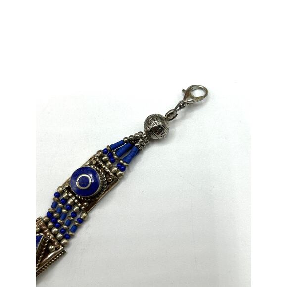 Blue Lapis Tibetan Silver Bracelet - Picture 4 of 4